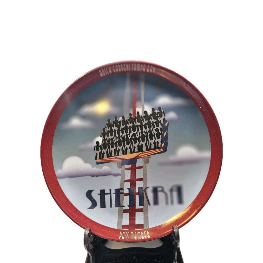 Busch Gardens Pass Member Collectible  Plate SHEIKRA Roller  Coaster NEW NWT